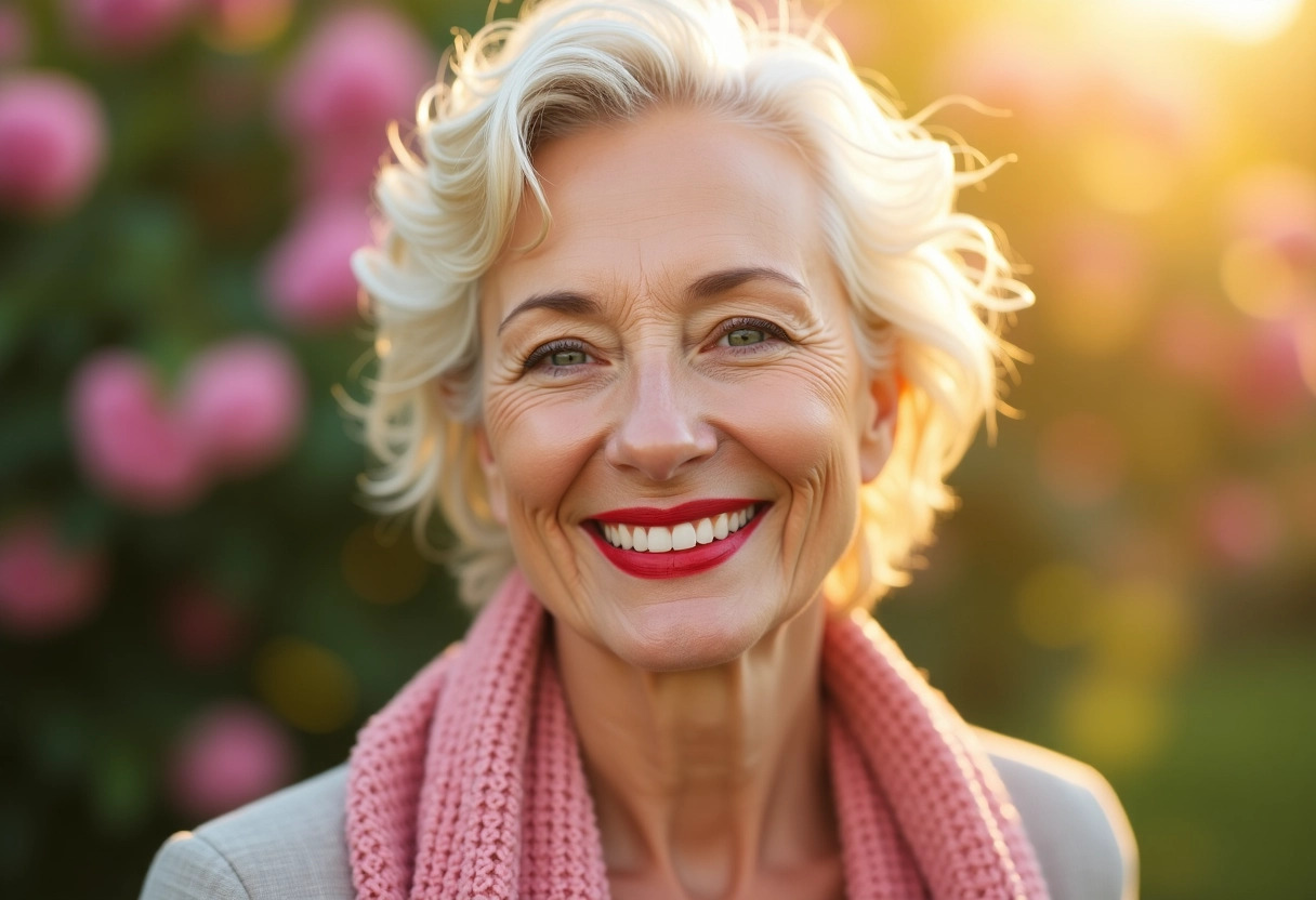 femme 60 ans rouge à lèvres